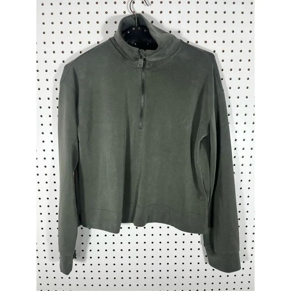 Athleta soft velour active wear pullover size S